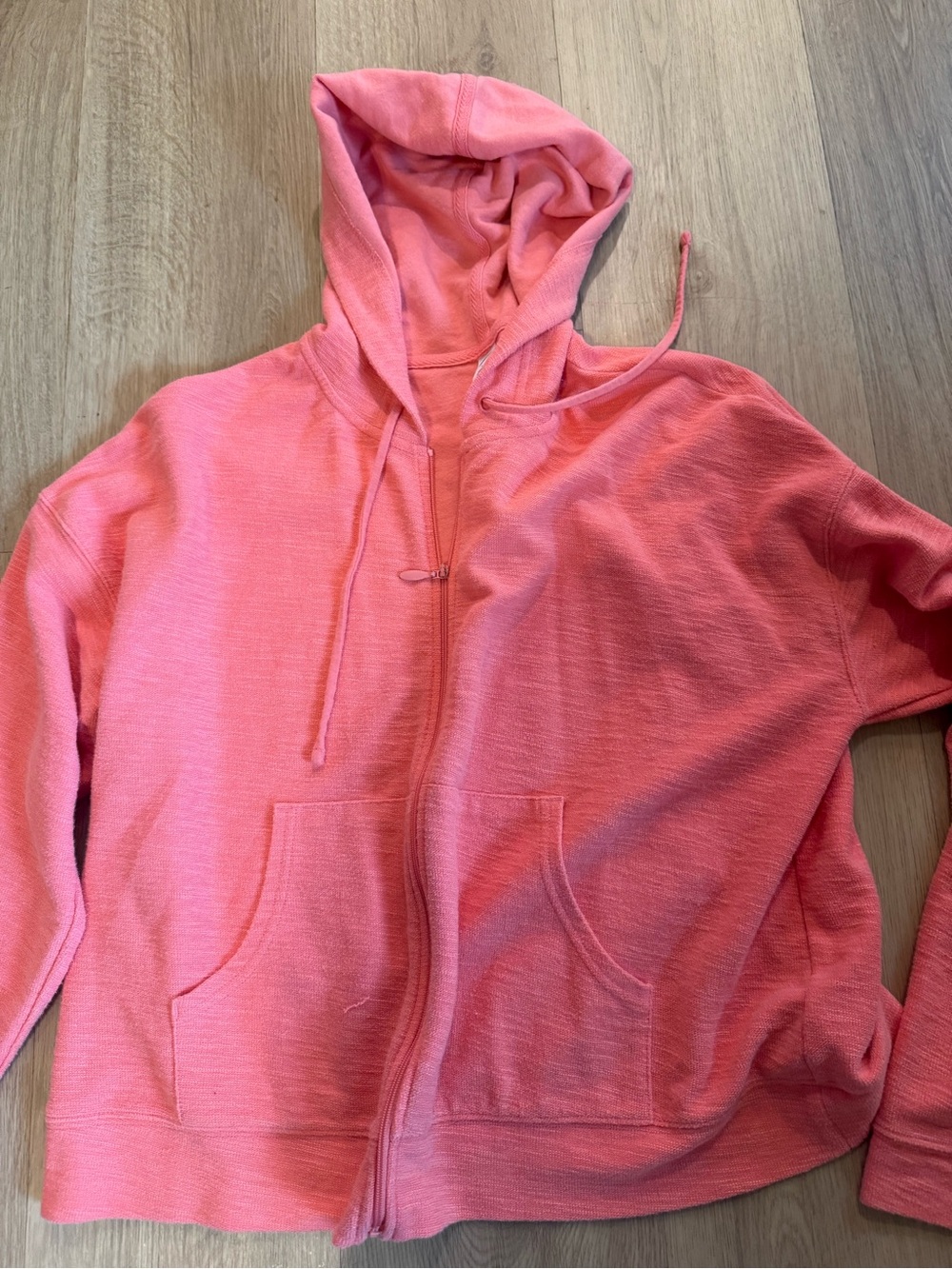 Old Navy Women's Pink Crew-Scoop Zip Hoodie Sweater size Large